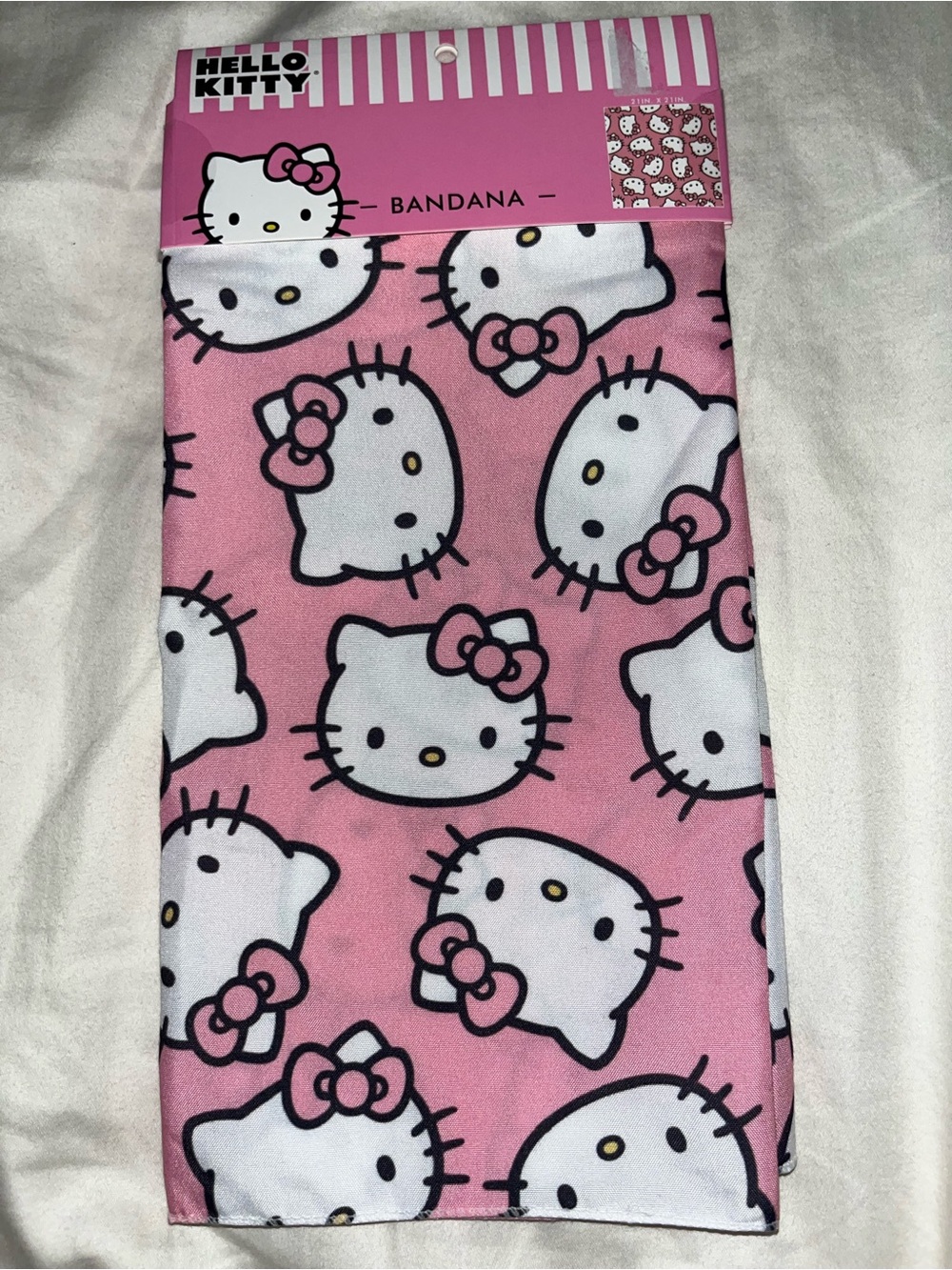 Hello Kitty Pink and White Face Print Bandana